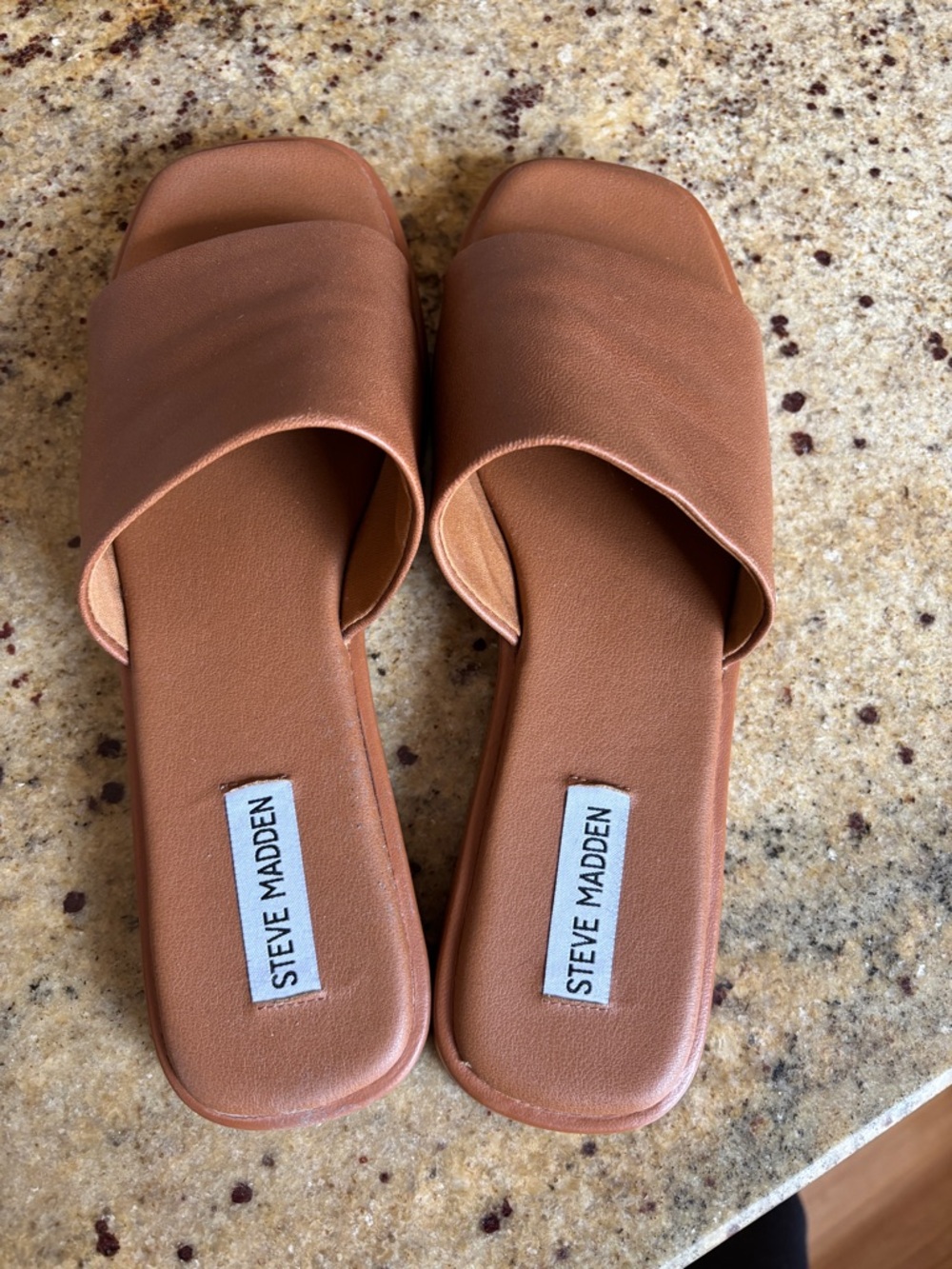 Steve Madden Tan Slide Mules